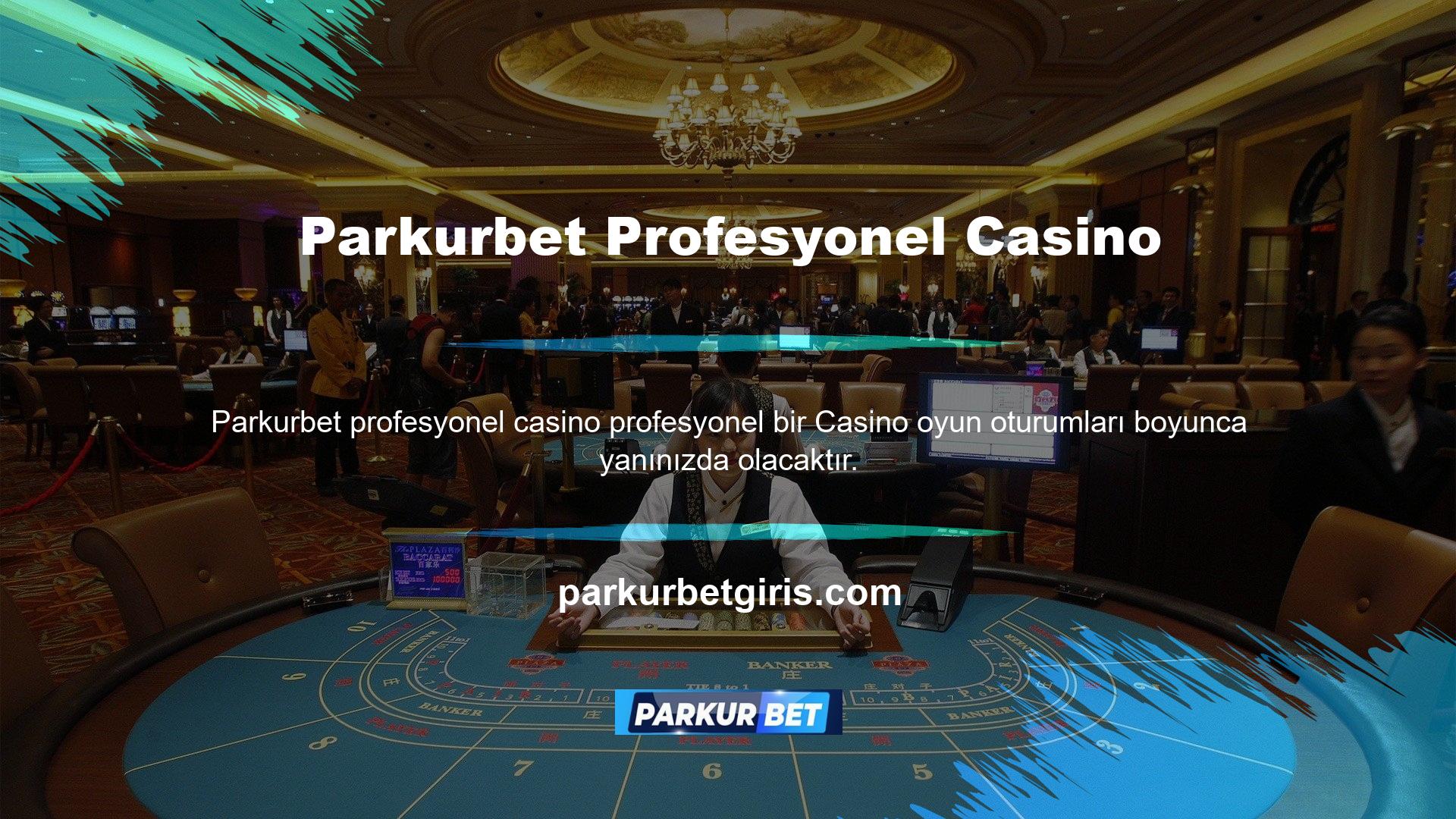 Parkurbet rulet, blackjack, bakara ve poker gibi çeşitli canlı casino oyunları sunmaktadır